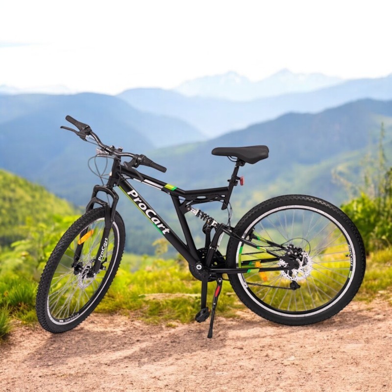Bicicleta Procart MTB Full Suspension Verde 26" 21V - imagine 4