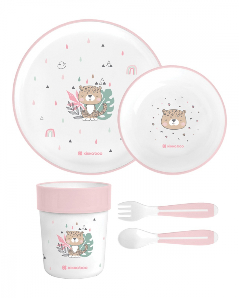 Set Masa 5 Piese KikkaBoo Savanna Pink