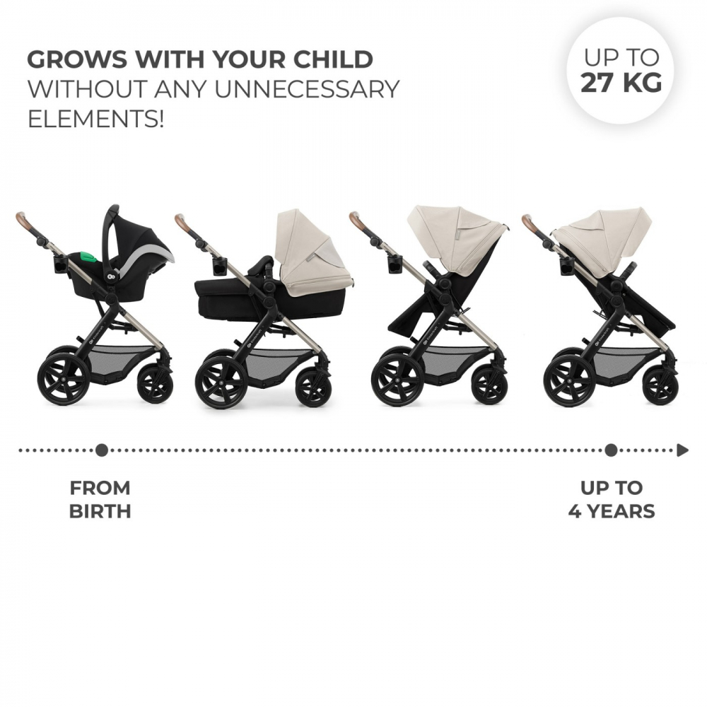 Carucior Kinderkraft Moov 2 4in1 Moon Grey - imagine 10