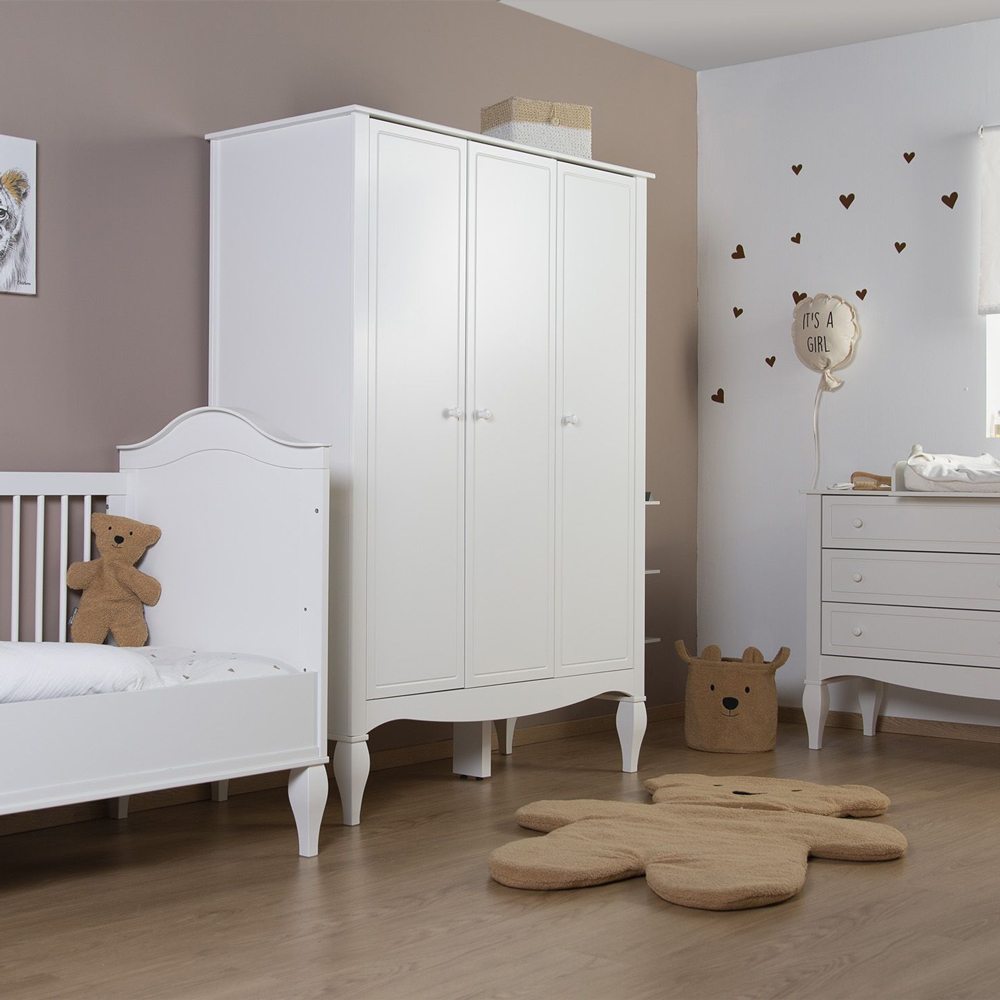 Dulap Childhome Romantic MDF Alb 3 Uși - imagine 3