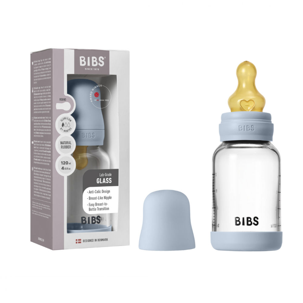 Bibs Biberon Anticolici Sticlă 120ml Baby Blue - imagine 6