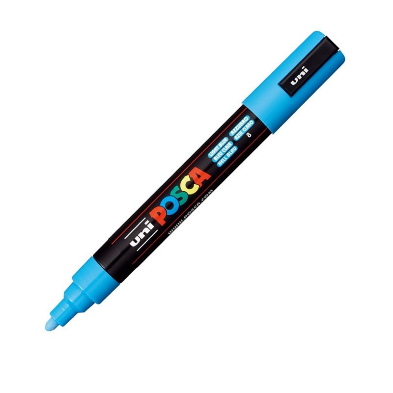 Marker UNI PC-5M Posca, vârf mediu, albastru deschis