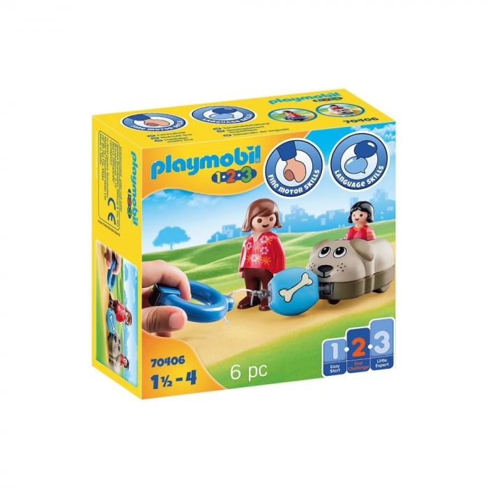 Playmobil Mama si Fetita cu Masinuta Catel 1.2.3