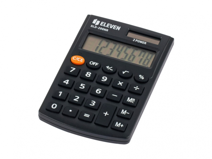 Calculator Eleven SLD-200NR, 8 digiti, Solar+Negru