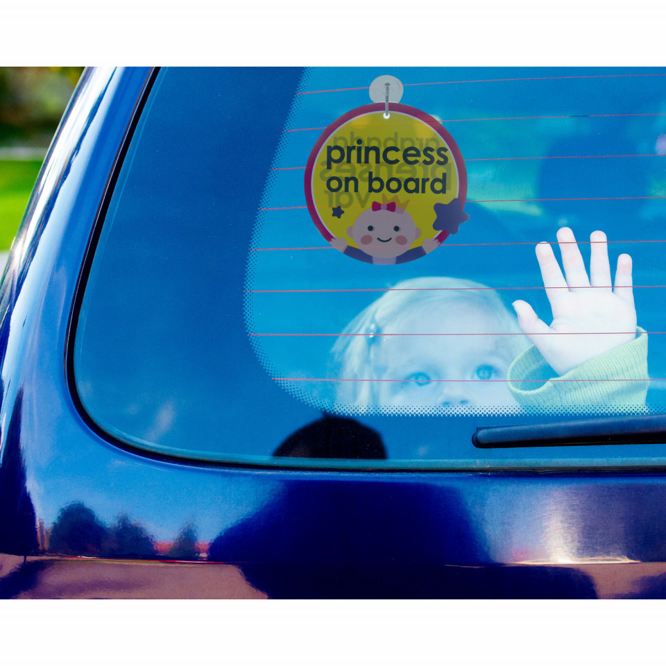 Babyjem Princess on Board Roz | Semn Siguranță Auto