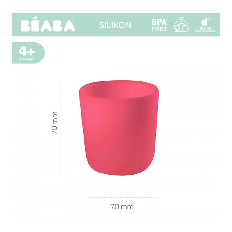 Pahar Silicon Roz Beaba cu Ventuza - imagine 2