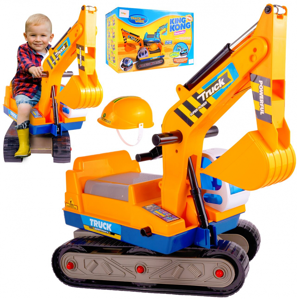 Excavator Malplay Yellow cu Cupă Mobilă și Cască