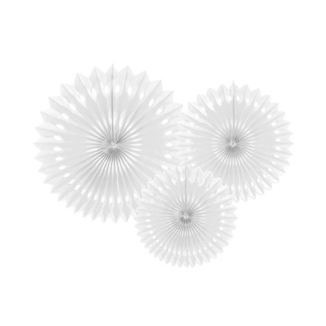 Rozete albe Party deco 20-30cm 3buc