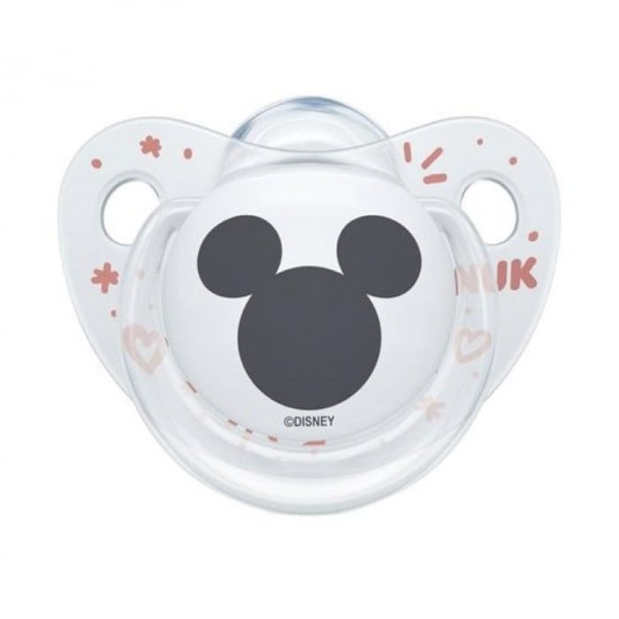 Suzeta Nuk Disney Mickey Silicon, 6-18 luni, Roz