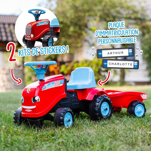 Tractor Falk cu Remorca, Rosu