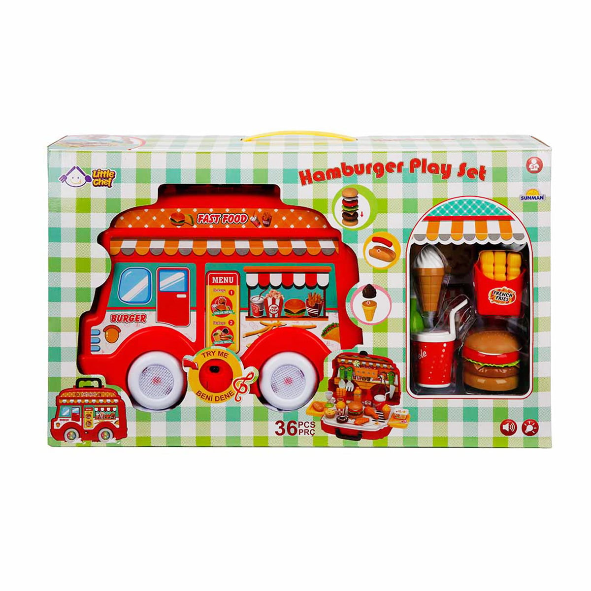 Set Little Chef Caravana Hamburgerilor, 36 Piese