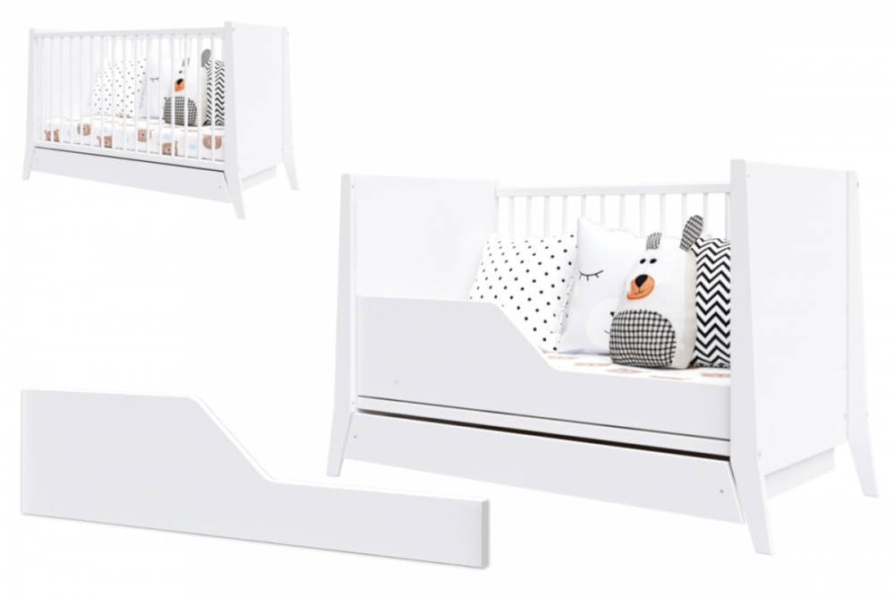 Bariera protectie patut 120x60 cm Alb Nichiduta - imagine 2