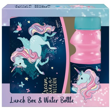 Set Cutie Sandwich și Sticlă Apă Derform Unicorni