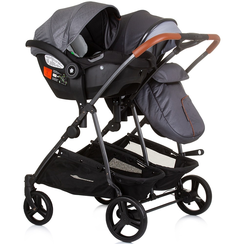 Carucior Gemeni Chipolino Duo Smart 3 in 1, Argintiu - imagine 2