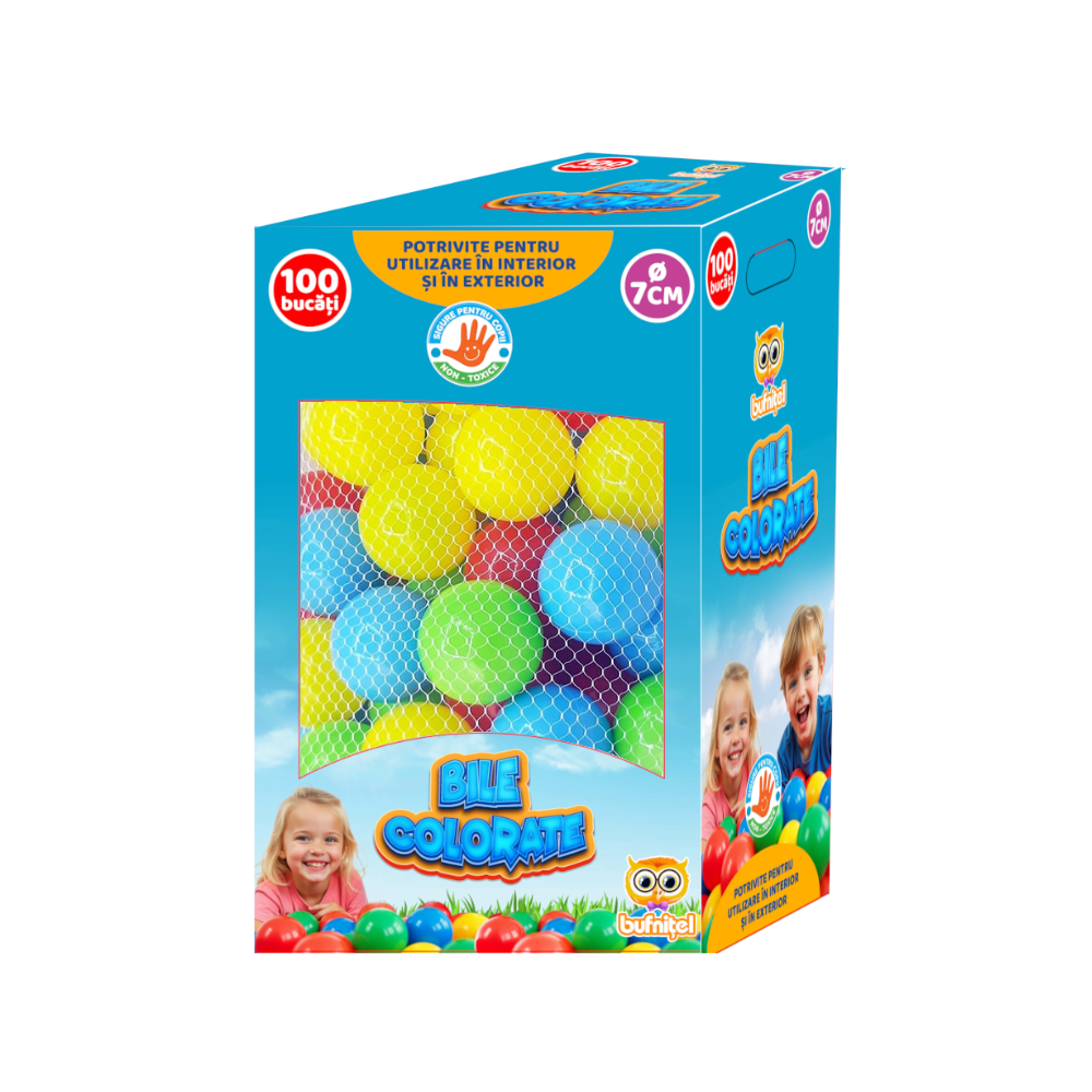 Bufnitel Set 100 Bile Colorate | Jucărie Creativă