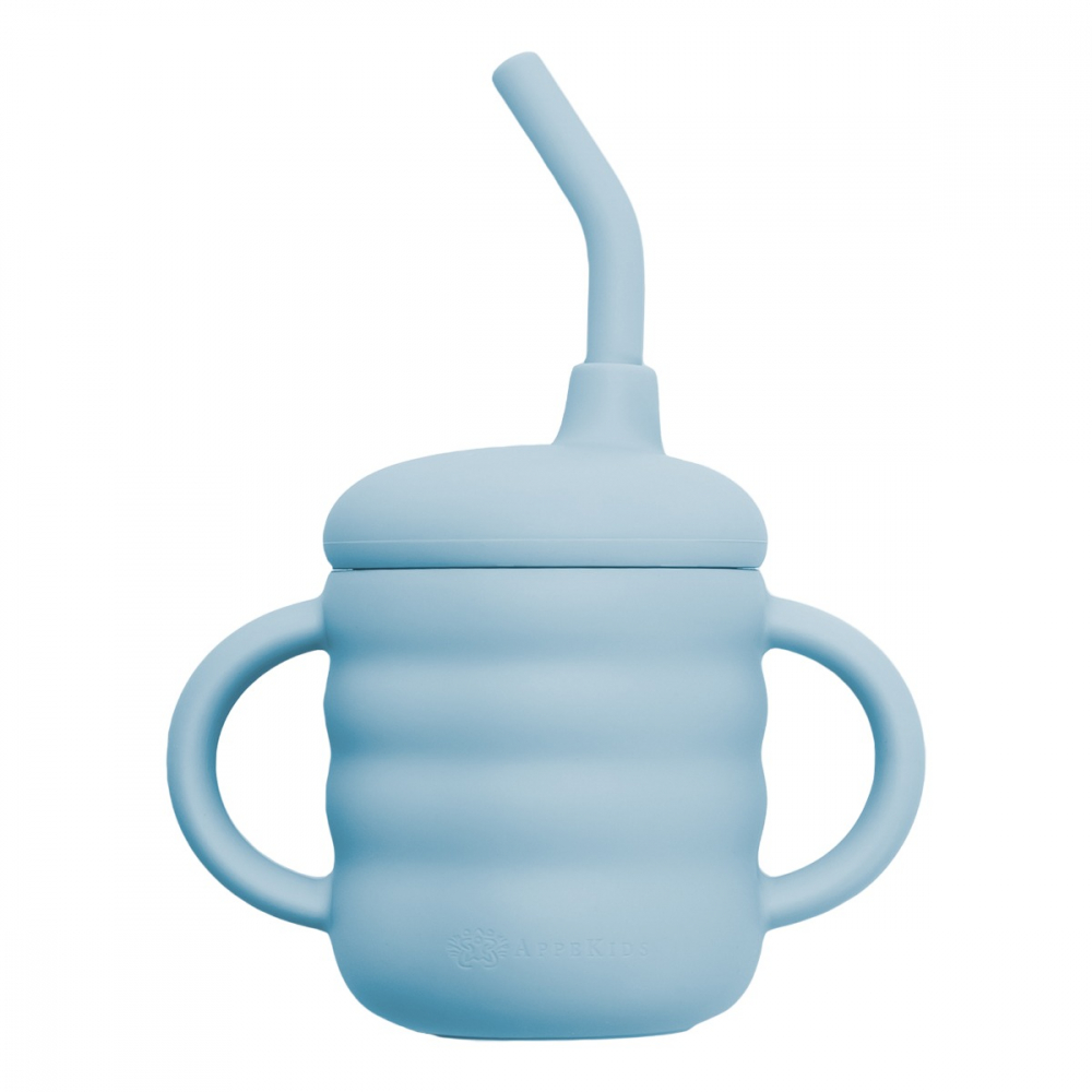 Cana Silicon cu Pai AppeKids Aqua Blue - imagine 6