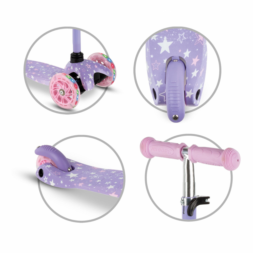 Trotineta Kidwell Uno Stars cu roti luminoase - imagine 3