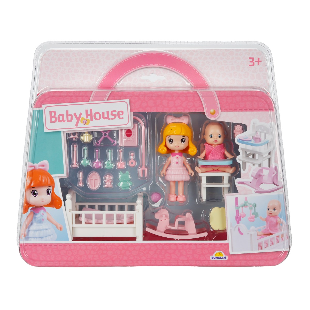 Set Papușă și Bebeluș Sunman Baby House