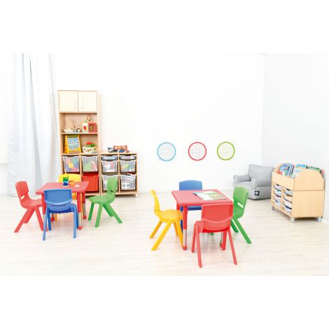 Masa Patrata Reglabila Moje Bambino, 40-60 cm, Rosu - imagine 6