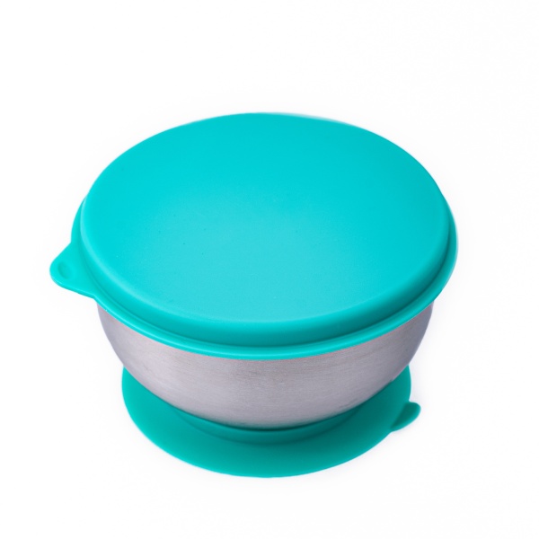 Castron Inox Oaki cu Capac și Ventuza Albastru - imagine 2