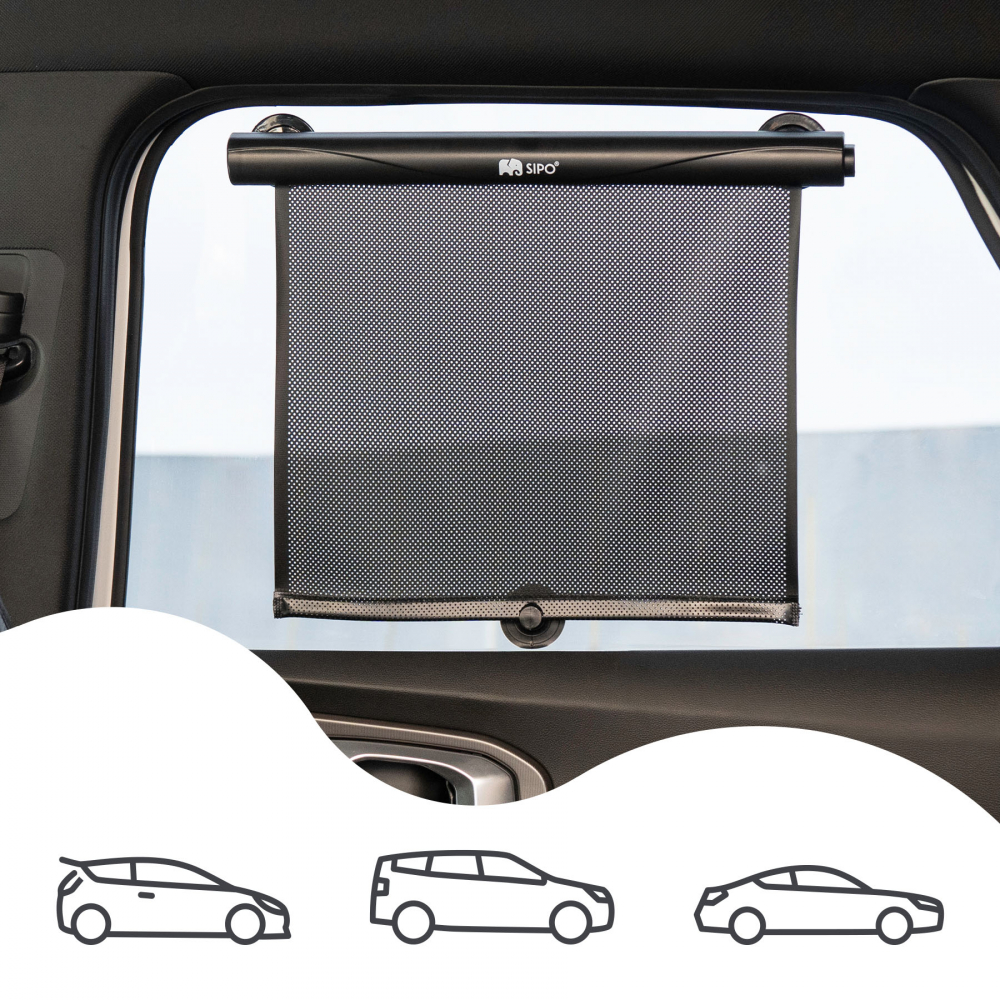 Parasolare Auto Rulou Sipo Negru - Protecție UV - imagine 4