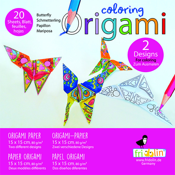 Set Origami Fridolin Fluturași de Colorat