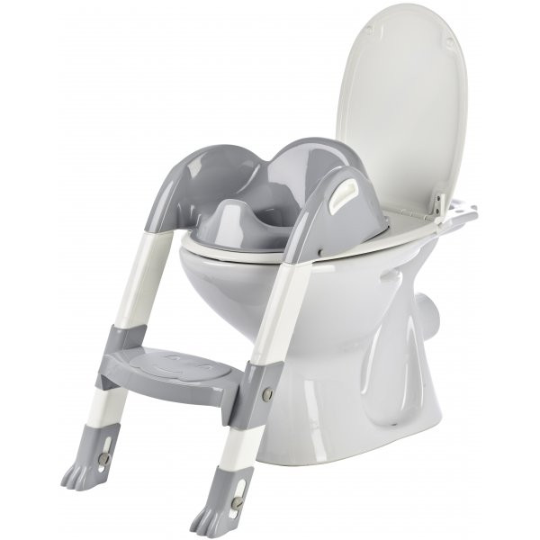 Reductor toaleta cu scarita Thermobaby Kiddyloo Grey Charm - imagine 2