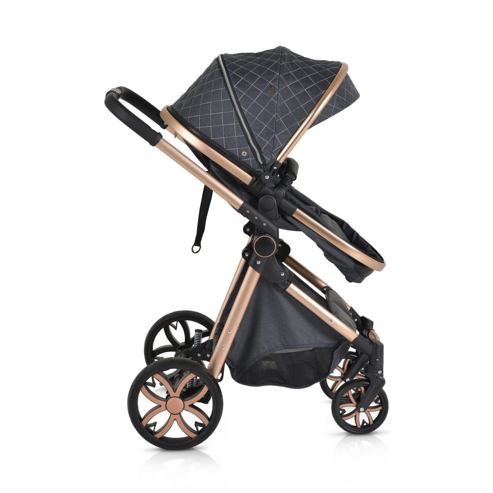 Carucior 2in1 Moni Alma Black, Reversibil, Aluminiu - imagine 9
