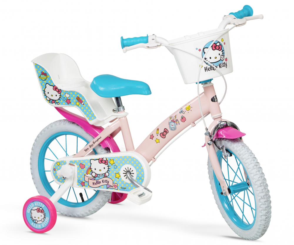 Bicicleta Hello Kitty Toimsa 14" cu roti ajutatoare