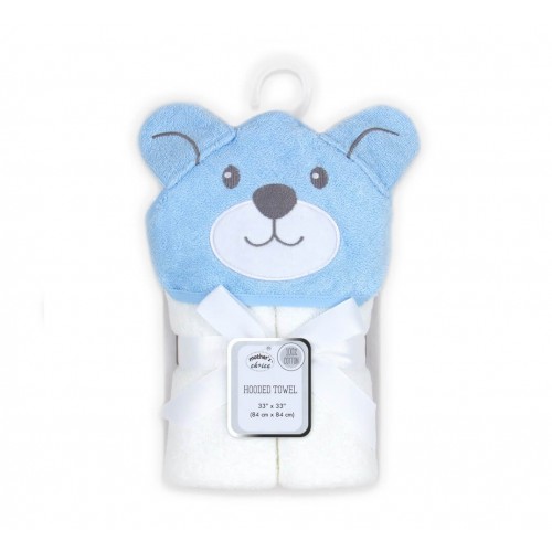 Prosop bebe cu glugă ursulet bleu, Mother's choice - imagine 2