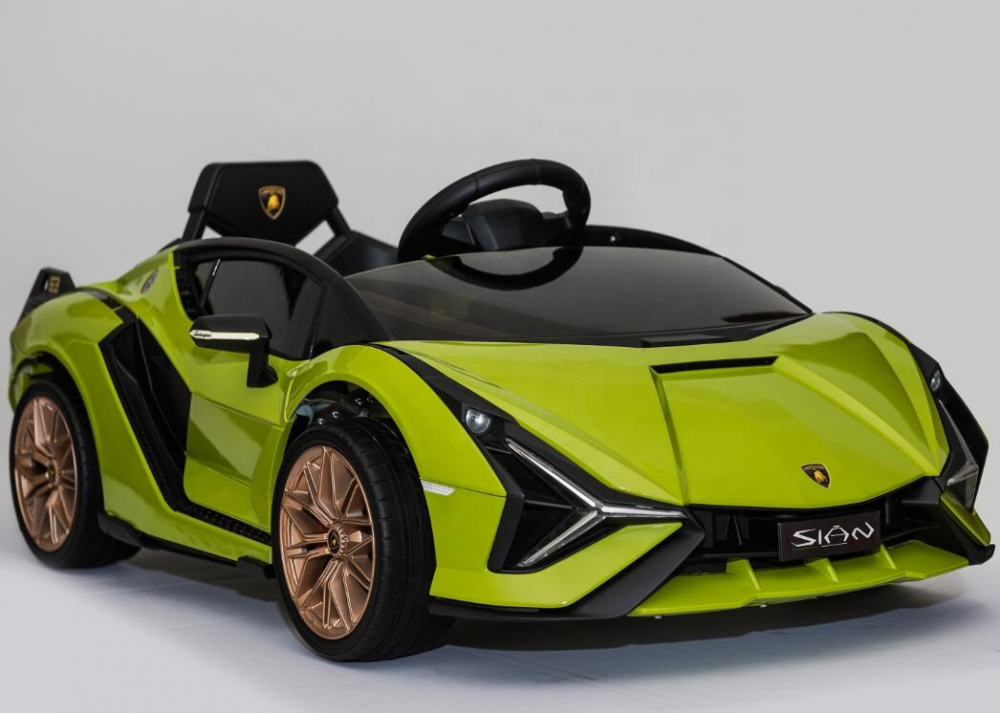 Masinuta Electrica Lamborghini Sian Verde, 70W, Scaun Piele - imagine 4
