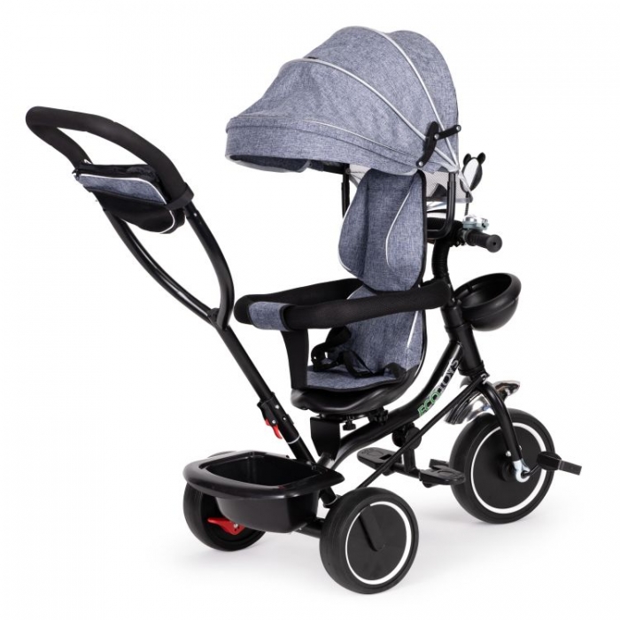 Tricicleta Ecotoys JM-066-9 Gri cu Sezut Rotativ - imagine 4