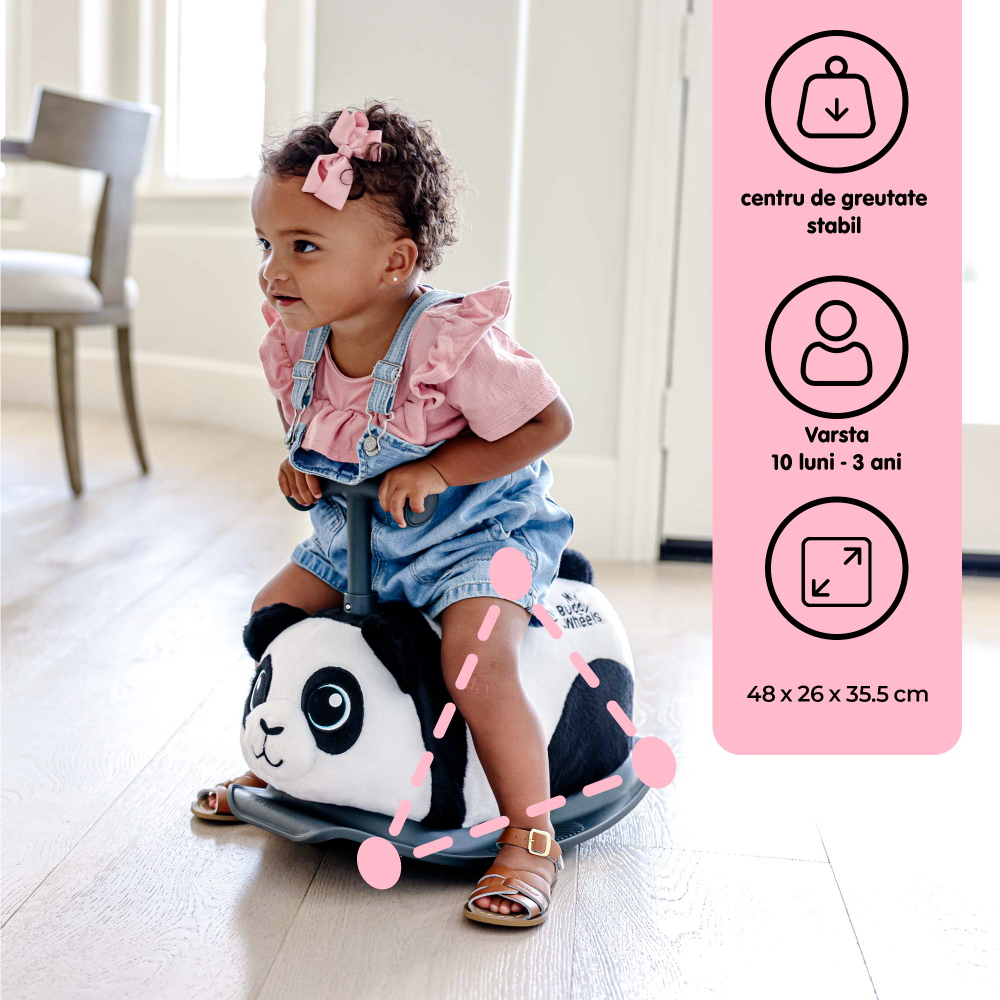 Balansoar cu roti My Buddy Wheels Panda 2 în 1 - imagine 5