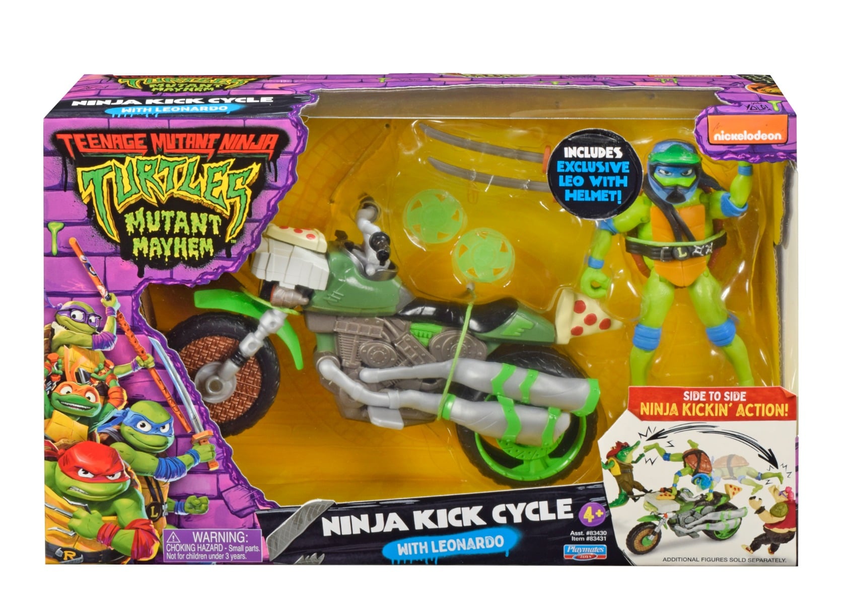 Testoasele Ninja Leonardo cu Vehicul Ninja Kick Cycle