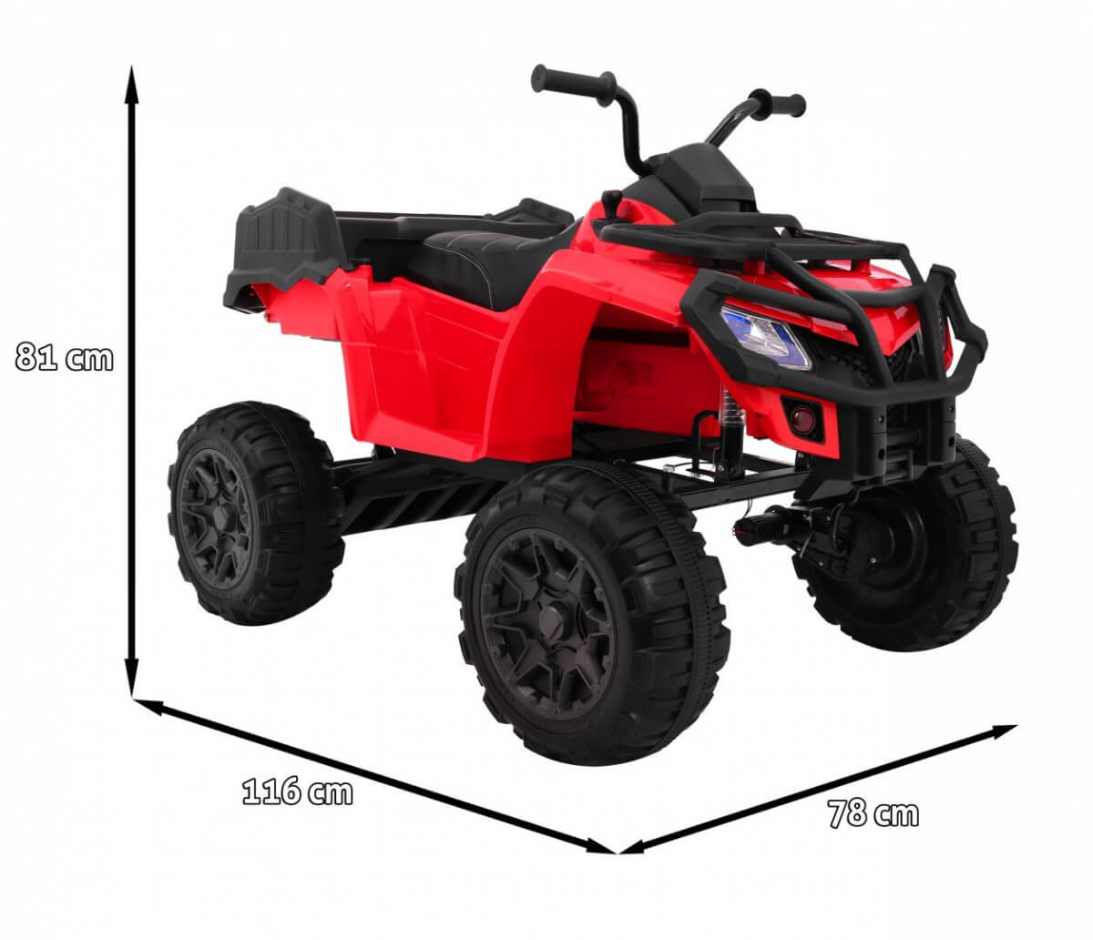 ATV Electric Copii QUAD XL 4x4 12V Rosu Autokids - imagine 2