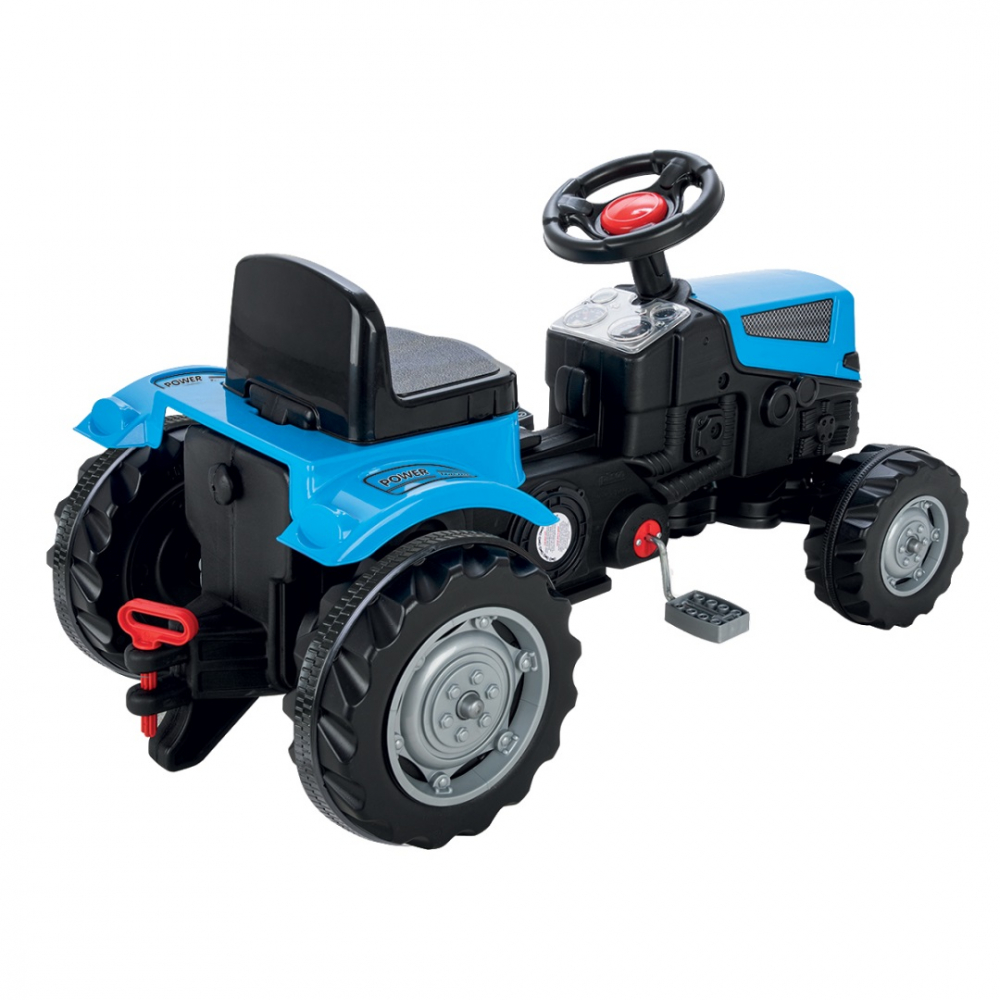 Tractor Pilsan Power Blue cu pedale pentru copii