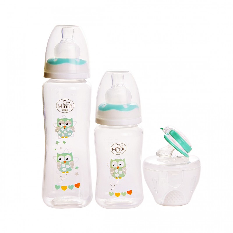 Set Hranire Minut Baby 2 Biberoane + Suzeta - imagine 4