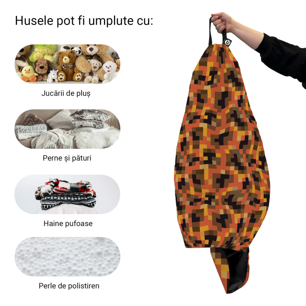 Husă Puf Bean Bag Para XL Minecraft Magma | Updeco