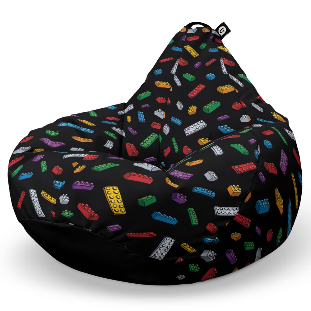 Fotoliu Puf XL Lego Updeco, Negru - imagine 6