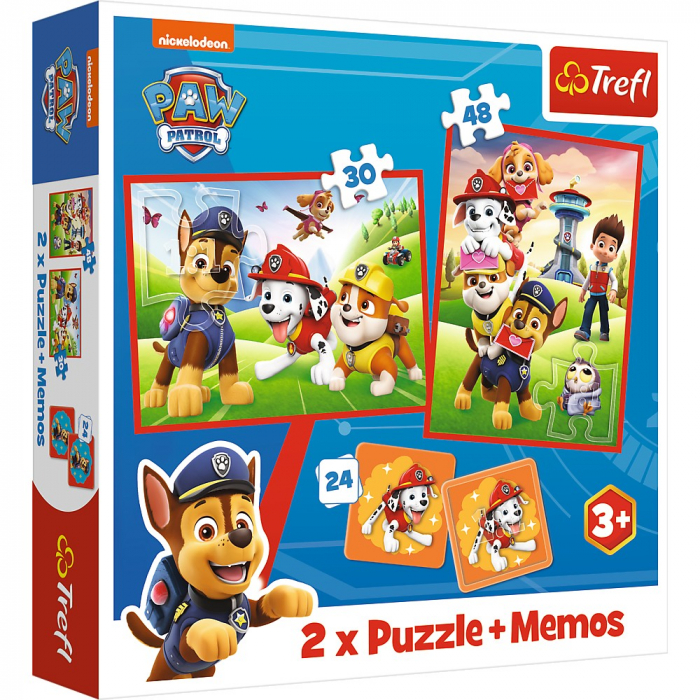 Puzzle Trefl 2in1 Memo Patrula Catelusilor
