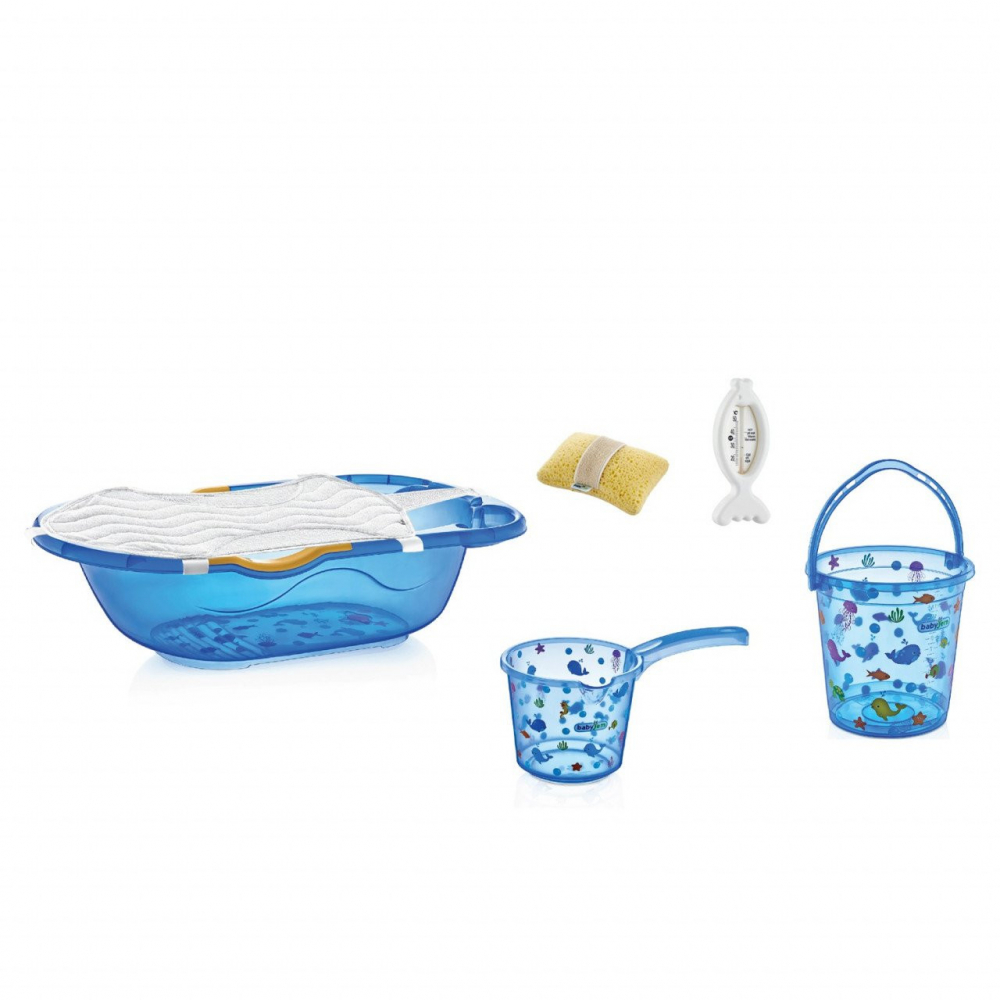Set Cadita Baie BabyJem 6 Piese - Albastru - imagine 4