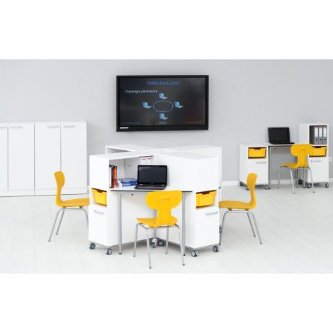 Masa triangulară Moje Bambino Easymove albă - imagine 10