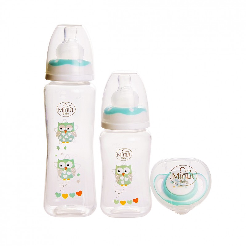Set Hranire Minut Baby 2 Biberoane + Suzeta - imagine 3