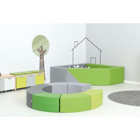 Puf Quadro Paolo Scurt Verde | Moje Bambino - imagine 2