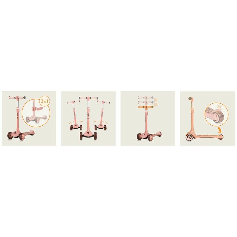 Lionelo Franky Trotineta 3-in-1 Pliabilă Roz