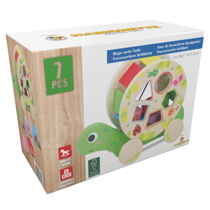 Sortator Lemn Marionette Țestoasă 7 Piese