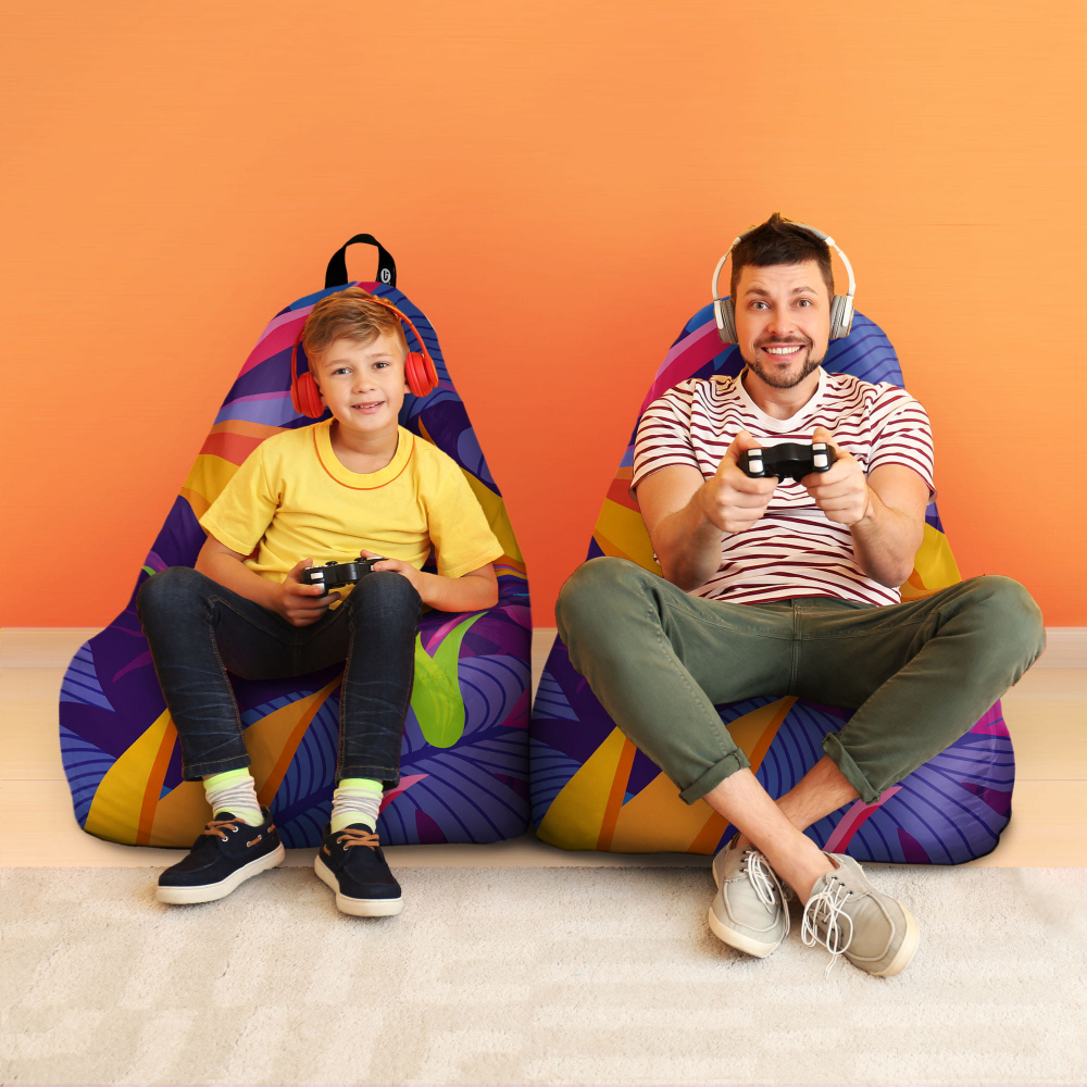 Fotoliu Puf Chill XL Jungle Night Updeco - imagine 4