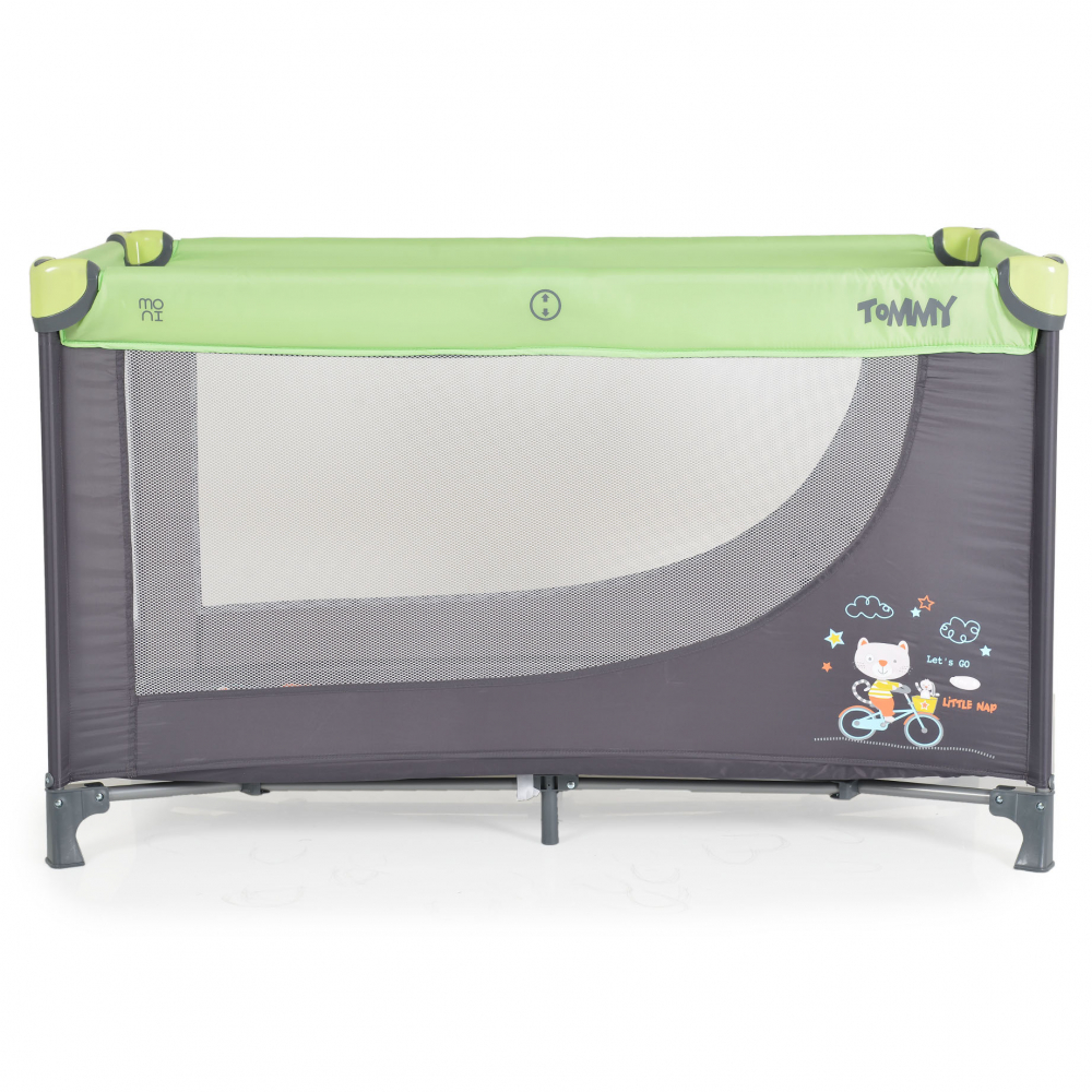 Patut pliabil Moni Tommy 2 nivele, Verde - imagine 9