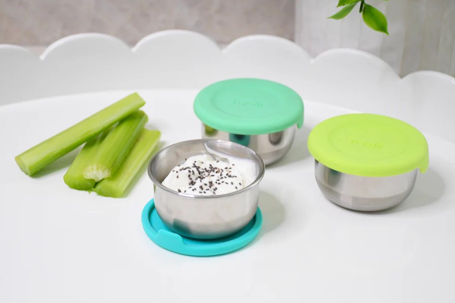 Melii Set 3 Recipiente Mini Inox cu Capac Etanș