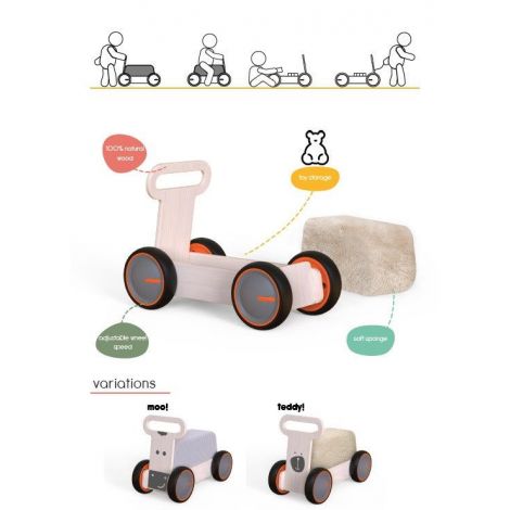Jucarie lemn 3-in-1 MamaToyz - Ride-on & Premergator - imagine 8